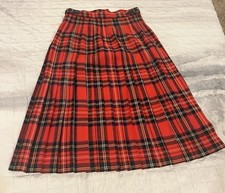 The Edinburgh Woollen Mill Plaid Pleat Skirt Kilt Size 14 Wool