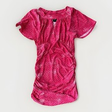 Women’s Pink Tight Mini Dress Size S Bodycon Snake Print Ruched Side