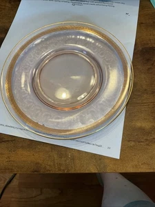 "Royal" Fostoria Glass Vtg. Amber Depression Glass Etch Salad Plate CHN 27 WHT 1 - Picture 1 of 1