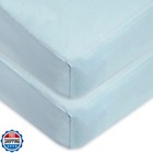 TL Care 2-Pack 100% Cotton Jersey Fitted Crib Sheets 28x52 Breathable Blue