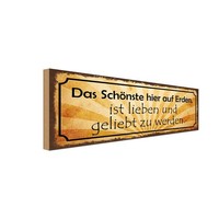 Holzschild 10X27 Cm SchöNste Lieben Geliebt Werden Dekoration Deko Geschenk Holz