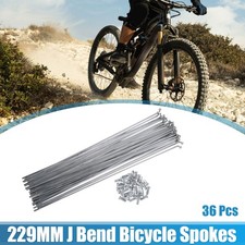 36pcs 14G J Bend Bicycle Steel Spokes 229mm 9.02" Cycle Spokes with Nipples