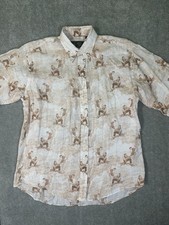 Vintage Bobby Jones 100% Linen Shirt Mens USA Made Button Up Golf Size Large