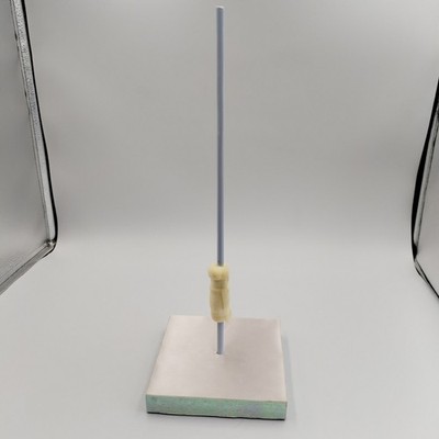 Rustie Porcelain Doll Stand Padded White Satin Base Adjustable Metal Rod 14''