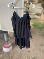 Women  s romper shorts black sleeveless size medium