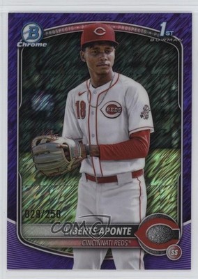 2025 Bowman Chrome Prospects Purple Shimmer Refractor 29/250 Liberts Aponte 11if