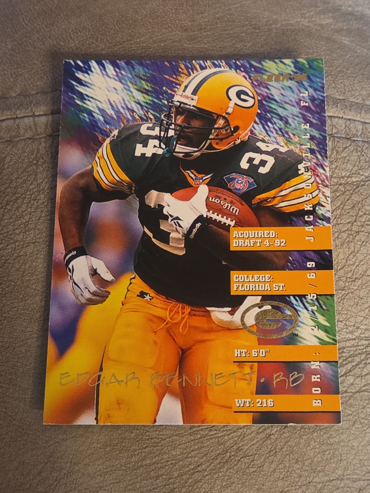 Edgar Bennett 1995 Fleer #132 Green Bay Packers