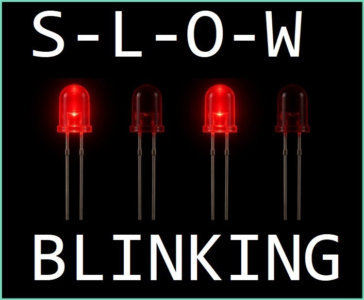 Blinking Flashing Red 3mm Diffused SLOW BLINK LED QTY *100*