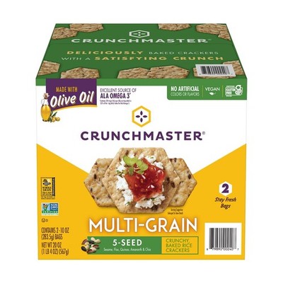 CRUNCHMASTER 5-SEED MULTI-GRAIN CRACKER BOX WITH 2 SEALED BAGS INSIDE SHIPS FREE