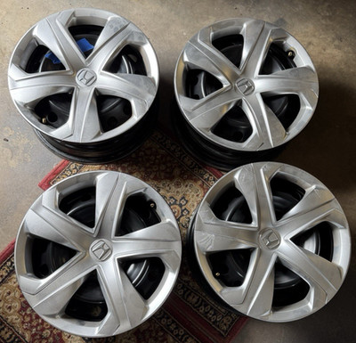 (4) 16'' HONDA CIVIC FACTORY OEM STEEL WHEELS RIMS 16x7 2016-2026 + OEM Hubcaps