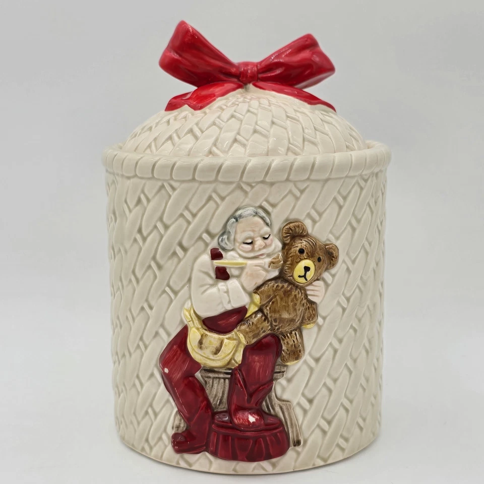 Gibson Saludo Santa Bote Cerámica Caramelo Tarro De Colección Navidad Otagiri Japón Foto 3 de 4