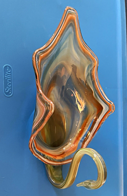 #ad Vintage Sarasota Hand Blown Art Glass Swan Bowl Centerpiece 10” $12.00