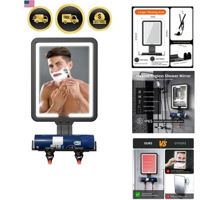 Lighted Shower Mirror Fogless for Shaving, Heated Fog Free Large 9.5*7inch 3 ...