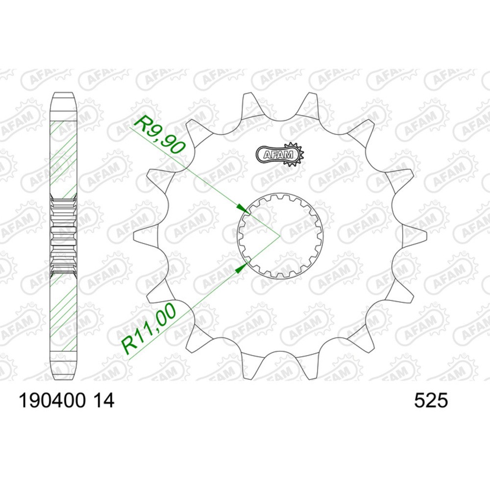 Standard Afam Steel Sprocket 190400-525 For Motorcycle Parts Accessories