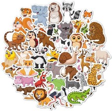 100pcs Cartoon Animal Stickers for Kids Waterproof Vinyl Colorful