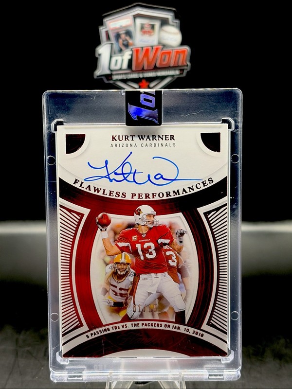 2025 Panini Flawless Kurt Warner Flawless Performances Auto 1/15🔥Cardinals