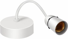 E27 Lamp Holder - Ceiling Pendant Light Fitting, White Plastic Light Bulb Holde