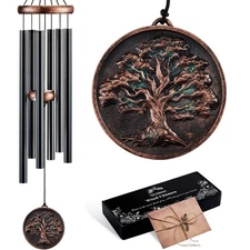 Wind Chimes for Outside, Vintage Tree of Life Deep Tone Wind Chime Outdoor Cl...