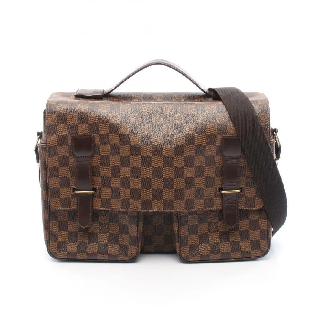 LOUIS VUITTON（LV） Borsa a tracolla Louis Vuitton Broadway rivestita in pvc tela pelle damier ebene uomo