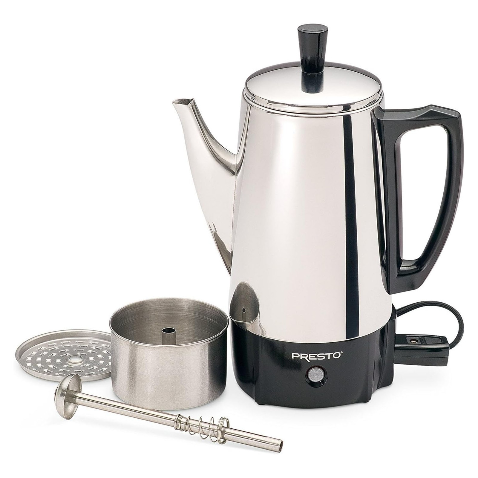 Presto Stainless Steel Coffee Maker, Classic Percolator, Eas
