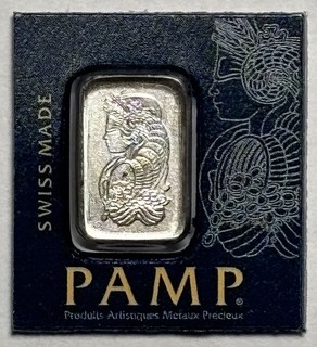 Pamp Suisse Lady Fortuna Platinum Bar 1 gram .999 fine w/ Assay Swiss PT