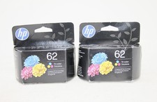 Genuine HP 62 Tri-Color Ink Cartridges 2 Pack 165 pages Original Exp 01/2028 New