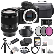 Sony ZV-E10 Black Body FE 24-240mm f/3.5-6.3 OSS Lens 128GB 3 PC Filter- Kit