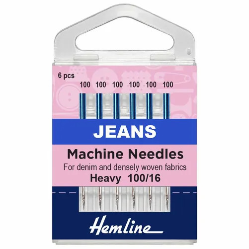 Hemline Jeans Sewing Machine Needles - Heavy 100/16 (6 Pieces) - 5 Packs