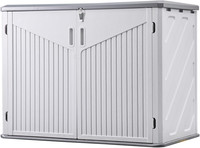 Garden Storage Shed Lockable Plastic Outdoor Weatherproof Tool Cabinet White