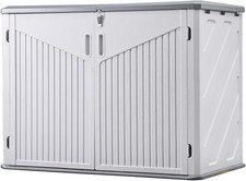 Garden Storage Shed Lockable Plastic Outdoor Weatherproof Tool Cabinet White