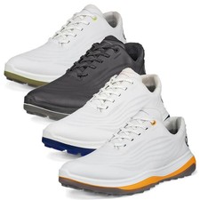 Ecco Mens LT1 Lace Up Waterproof Spikeless Full Grain Leather Golf Shoes