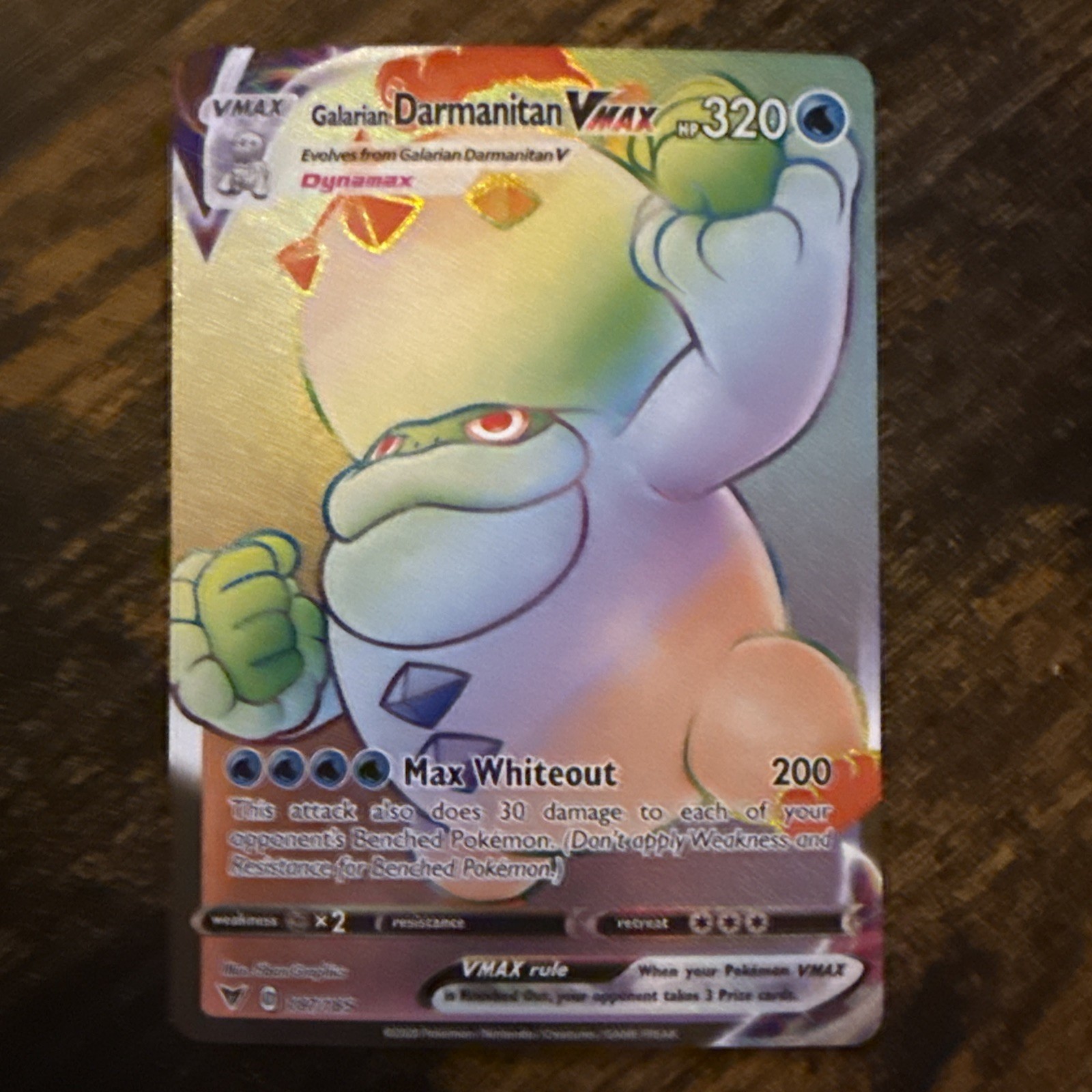 Pokémon TCG: Galarian Darmanitan VMAX 187/185 Vivid Voltage Holo Secret Rare NM