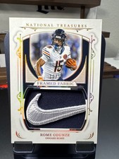2025 National Treasures Framed Fabric Rome Odunze Nike Swoosh Patch 10/10!