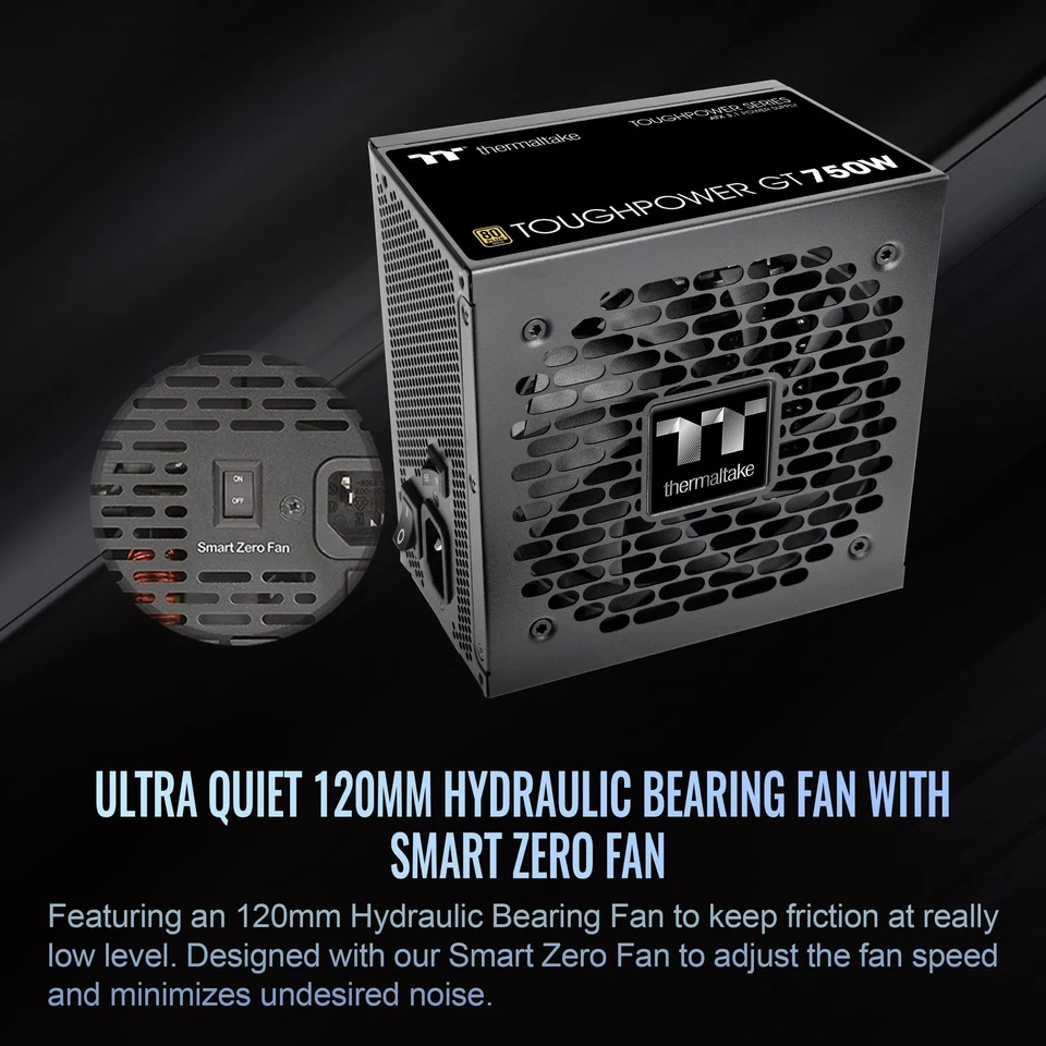 Toughpower GT 750W ATX 3.1 Standard Power Supply; 80 Plus Gold Efficiency; Sm... - Image 4 of 4