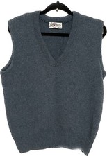 X VTG Jantzen Acrylic Sweater Vest M 80s Blue Gray