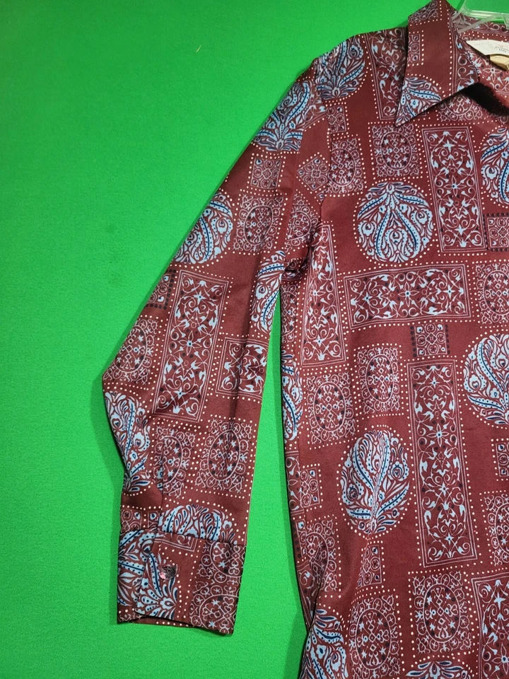 Camisa vintage Jantzen 100 para hombre XL Rojo Floral Botones Bandana Clásica Hecha en EE. UU. Foto 3 de 4