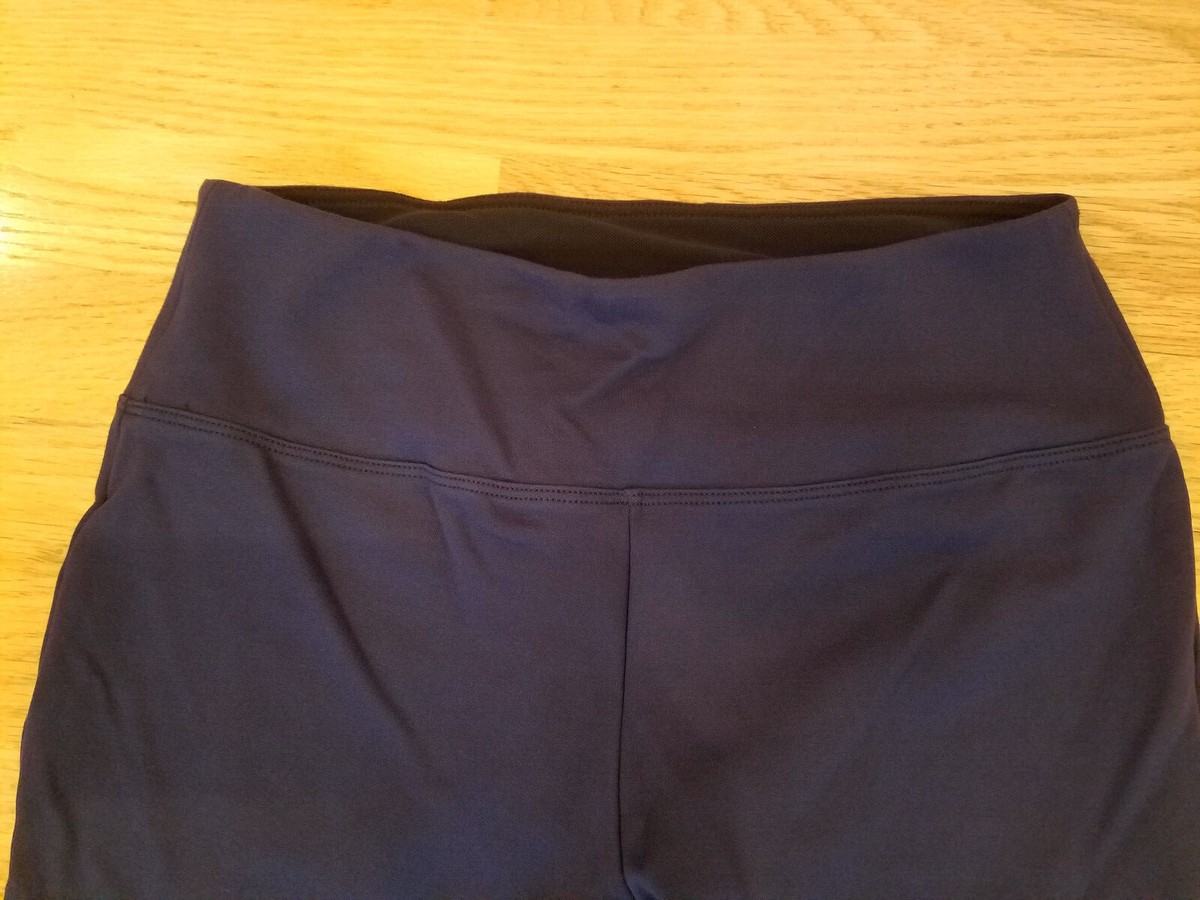 Womens Peace Pearls Compression Leggings Capris Tapered Yoga Pants Navy  Blue M