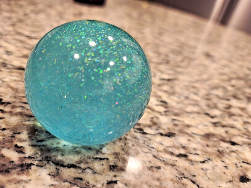 Vintage Aqua Metal Flake Custom Shift Knob Hot Rod, Rat Rod Mooneyes rat fink - Picture 4 of 6
