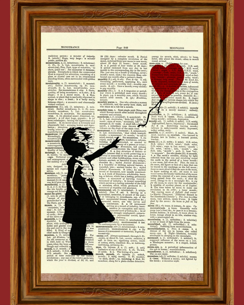 Banksy Girl With a Balloon Dictionary Art Print Picture Poster