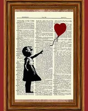 Banksy Girl With a Balloon Dictionary Art Print Picture Poster Nursery Child 