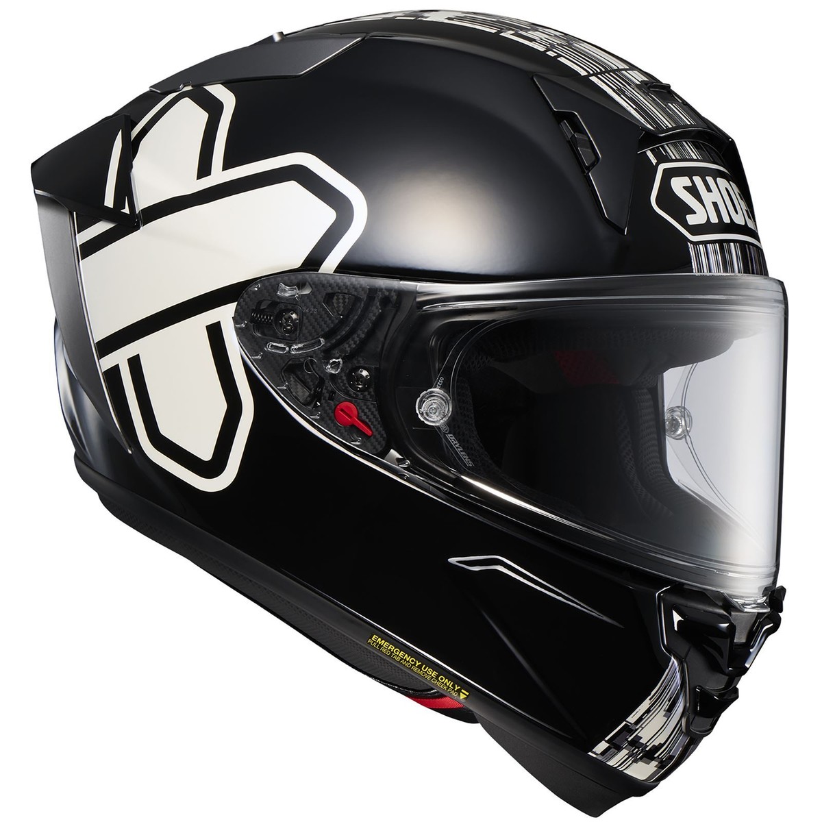 Shoei X-15 Cross Logo Helmet - Black/White - TC-5 - XS 0105 Shoei X-15 Cross Logo Helmet - Black/White - TC-5 - XS 0105