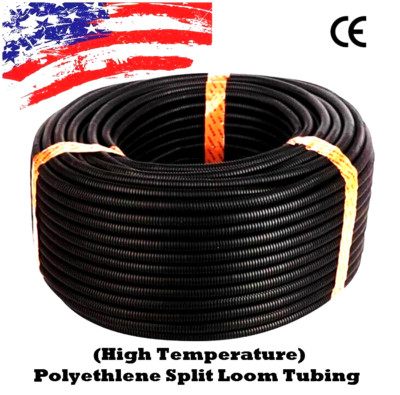 100 FT EACH SIZE 1/4'' 3/8'' 1/2'' SPLIT LOOM CONDUIT WIRE HOSE TUBING CABLE 300FT.