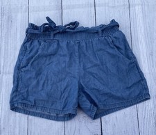 Old Navy Girl's Large 10/12 Pull On Belted Jean Shorts