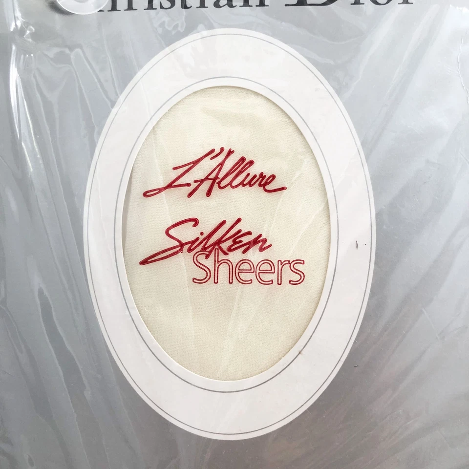 NWT DIOR Vintage Control Top Sheer Leg Sandal Foot Tights Alabaster Size 3 - Image 4 of 4