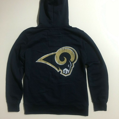 NWOT Junk Food Women's S Navy Fullzip Fleece Sweater Hoodie St. Louis RAMS NFL - Picture 2 of 6