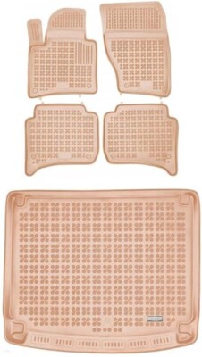 Rezaw-Plast Rubber Car Mats for 2011-2018 Porsche Cayenne Floor Mats & Cargo Mat