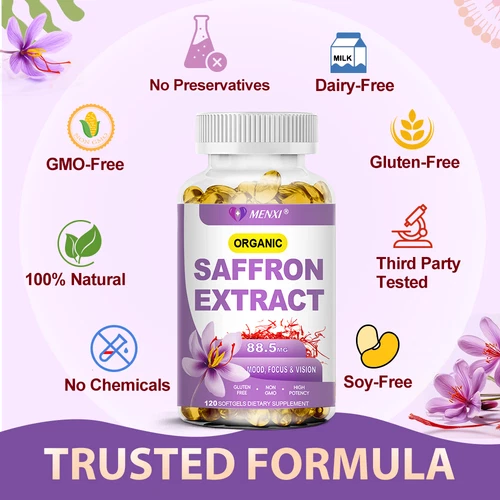 Safran Extrakt Kapseln Stoffwechsel Booster natürlicher Appetitzügler Softgel - Bild 7 von 12