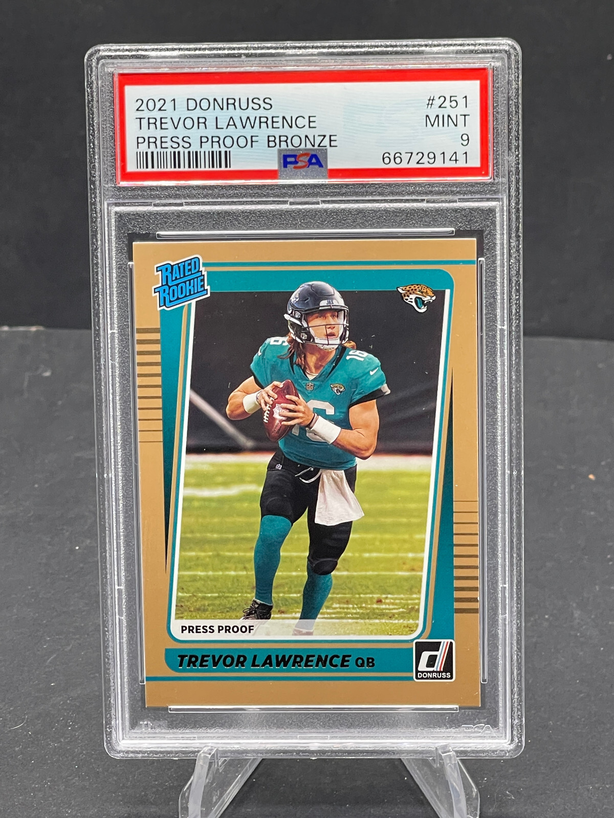 2021 TREVOR LAWRENCE PANINI DONRUSS PRESS PROOF BRONZE SP RC #251 PSA 9 MINT