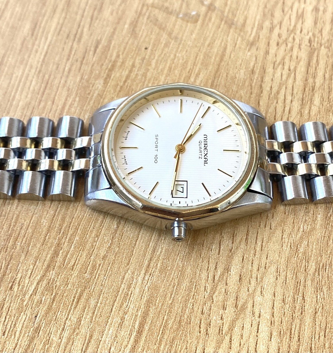 Vintage Mirexal Quartz Sport 100 Vintage Watch Mens Two Tone Gold