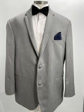 Michael Kors Mens Double Vented Single Breasted Grey Tuxedo Blazer Jacket Sz 46R